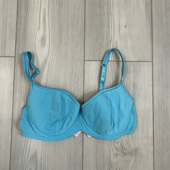 NWT Victoria's Secret 34C Blue Lightly Lined Turquoise Blue Bra Rhinestones Y2K - Picture 1 of 9